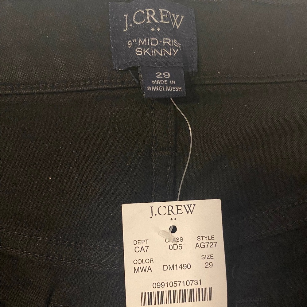 Jcrew Black Mid-rise Skinny Jean